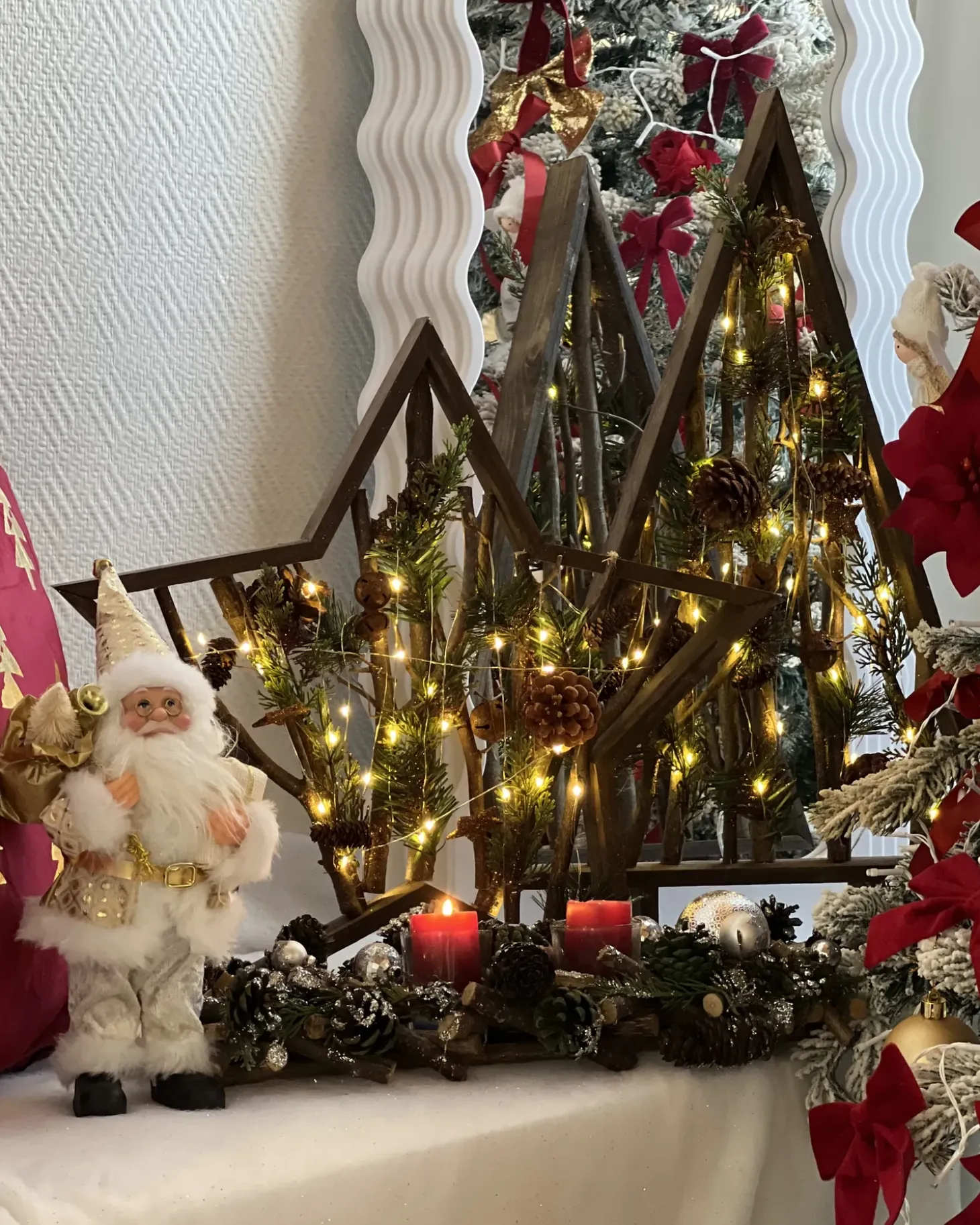 Juledekoration LED DOKKA Stjerne 46 cm Brun