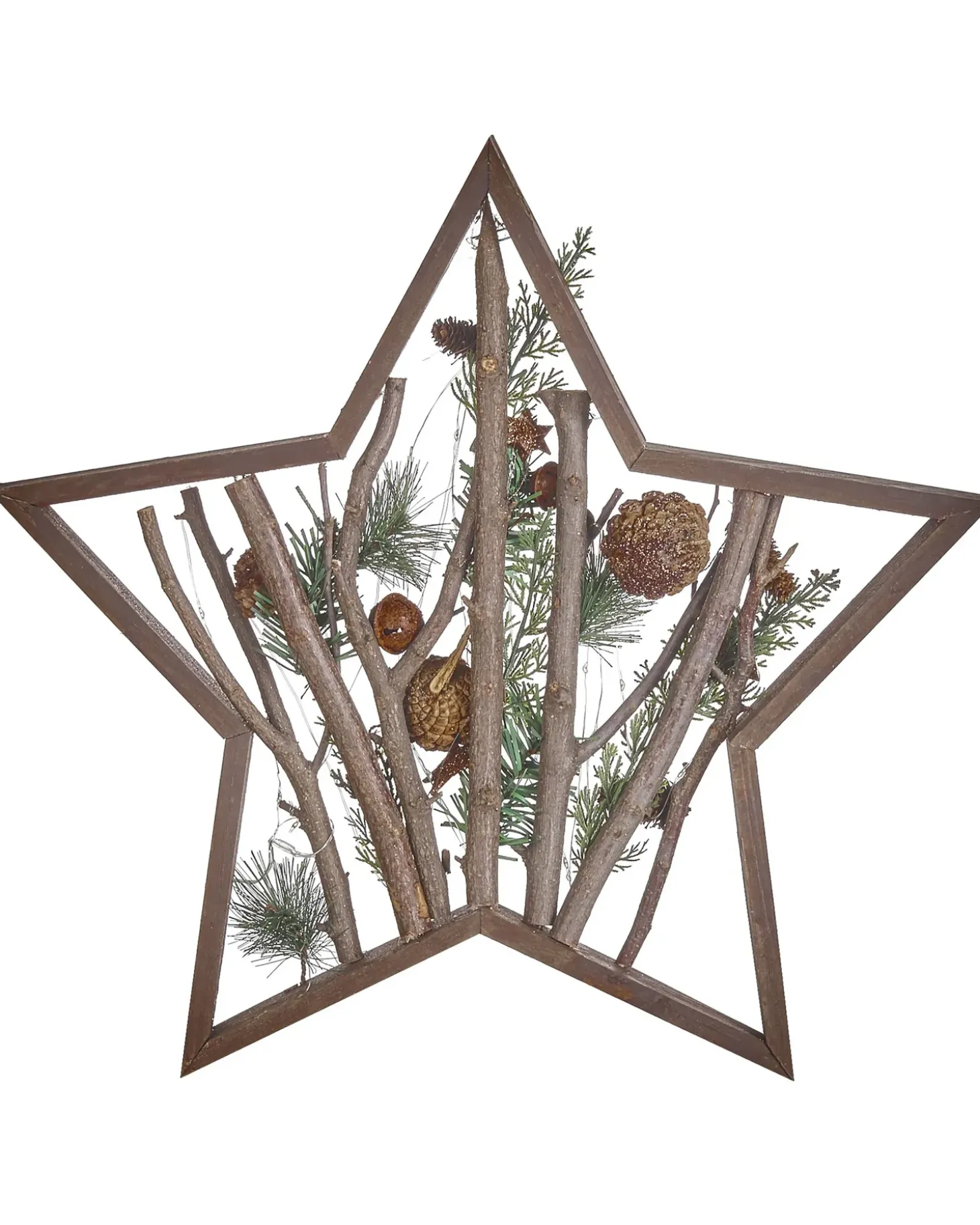 Juledekoration LED DOKKA Stjerne 46 cm Brun