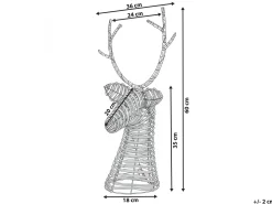 Juledekoration LED DYBESO Rensdyr 60 cm Mørkebrun