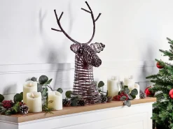 Juledekoration LED DYBESO Rensdyr 60 cm Mørkebrun