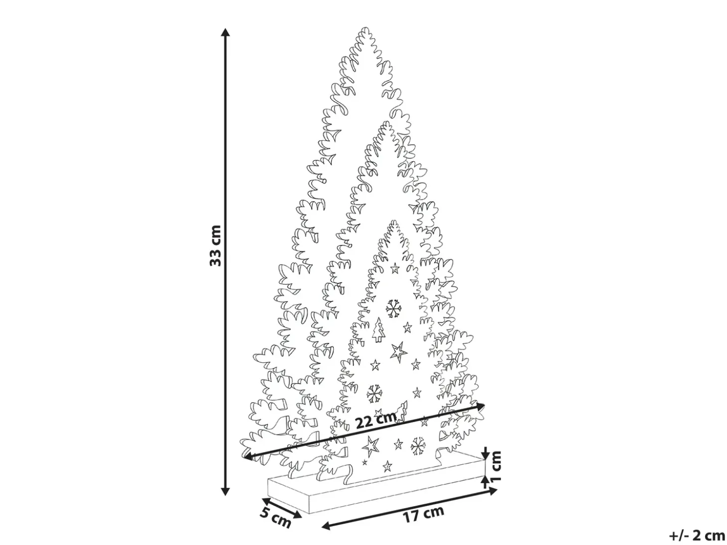 Juledekoration LED EMMESAN Juletræ 33 cm Hvid