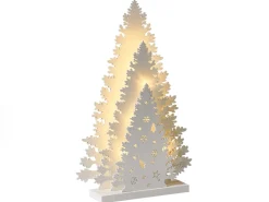 Juledekoration LED EMMESAN Juletræ 33 cm Hvid