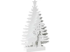 Juledekoration LED FEMAN Rensdyr Juletræ 36 cm Hvid