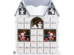 Juledekoration LED FEMUND Adventskalender 40 cm Hvid