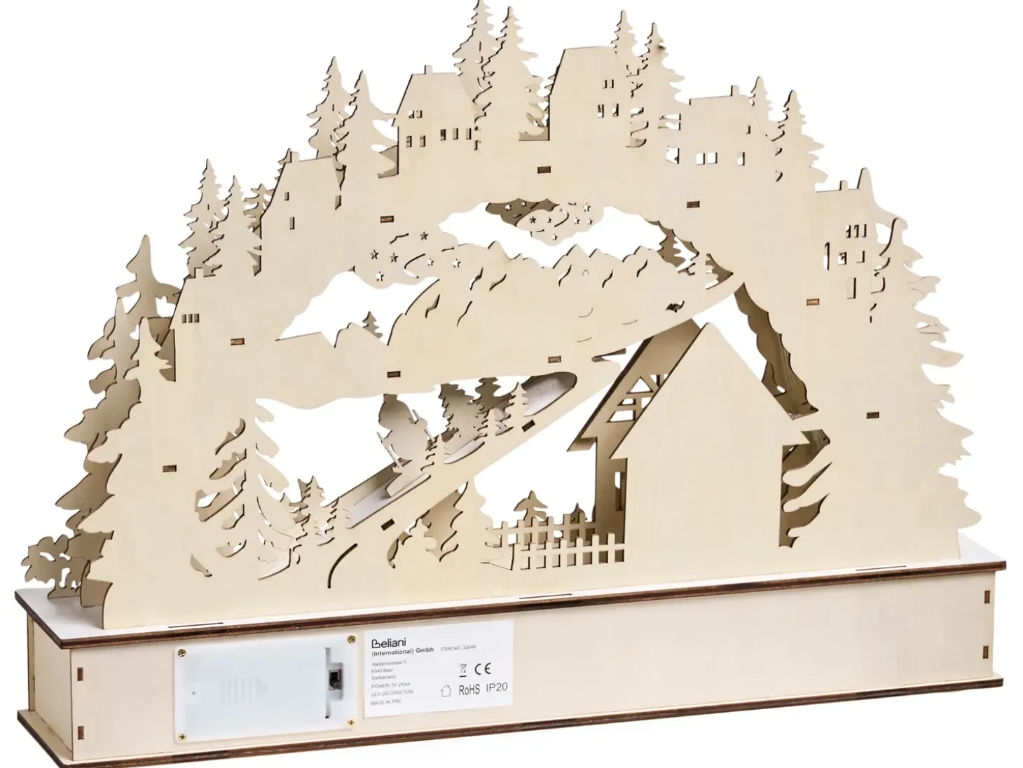 Juledekoration LED GOKSJO 33 cm Lysebrun