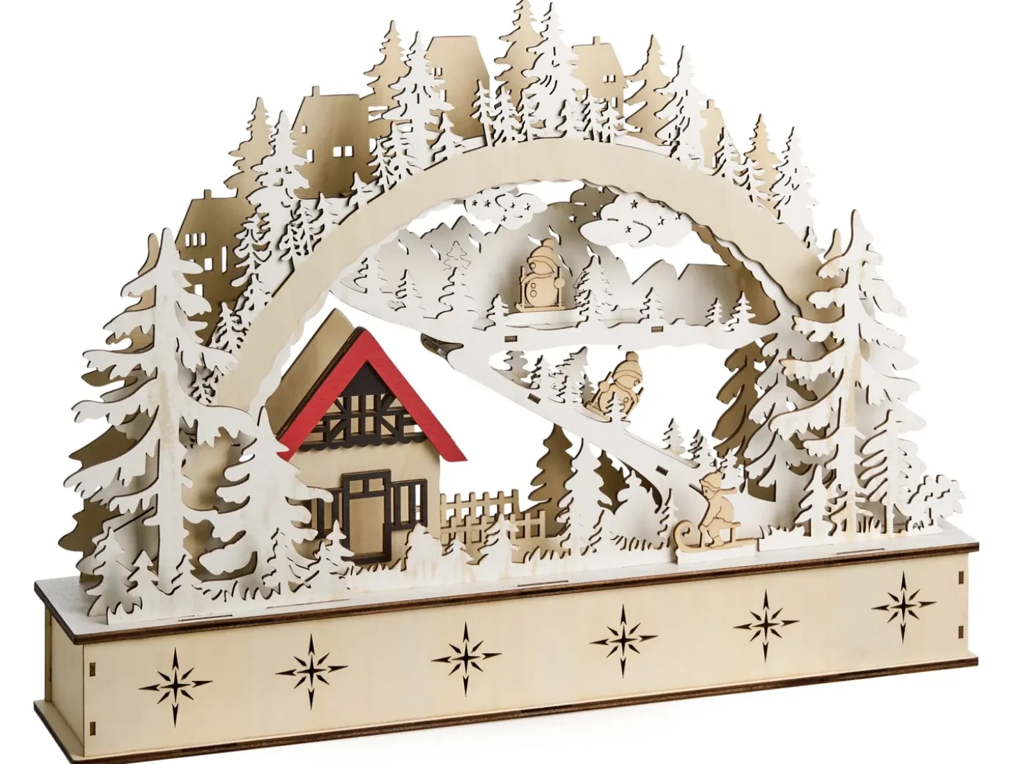 Juledekoration LED GOKSJO 33 cm Lysebrun