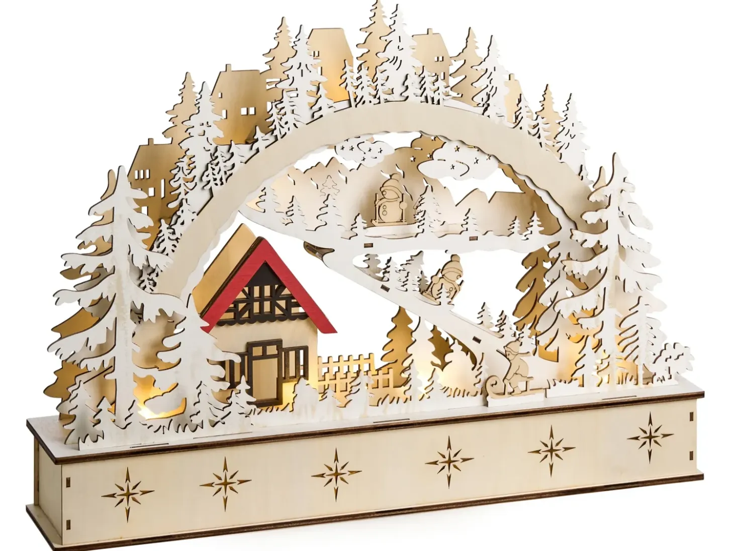 Juledekoration LED GOKSJO 33 cm Lysebrun