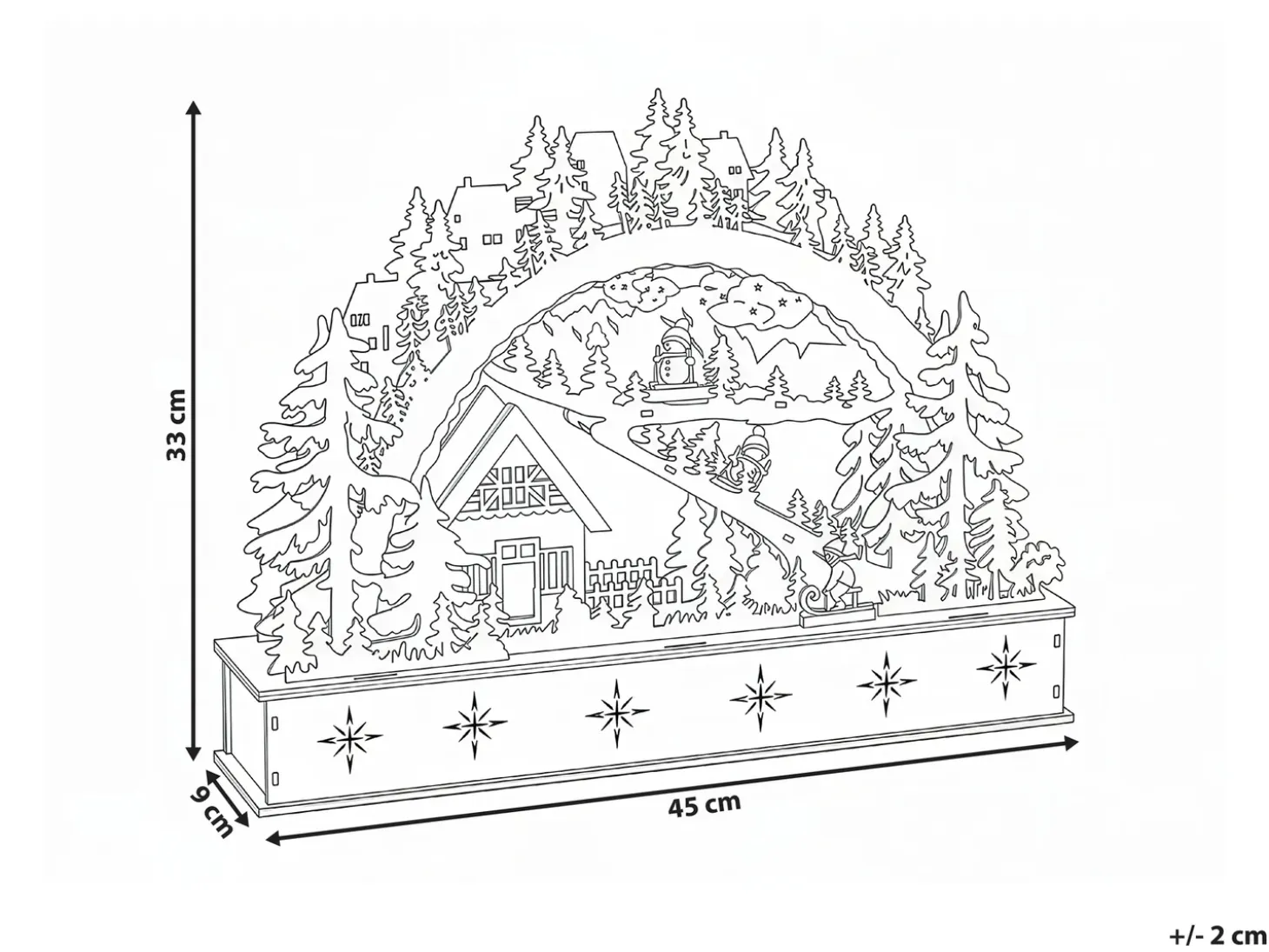 Juledekoration LED GOKSJO 33 cm Lysebrun