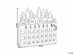 Juledekoration LED HELIN Adventskalender 33 cm Lysebrun