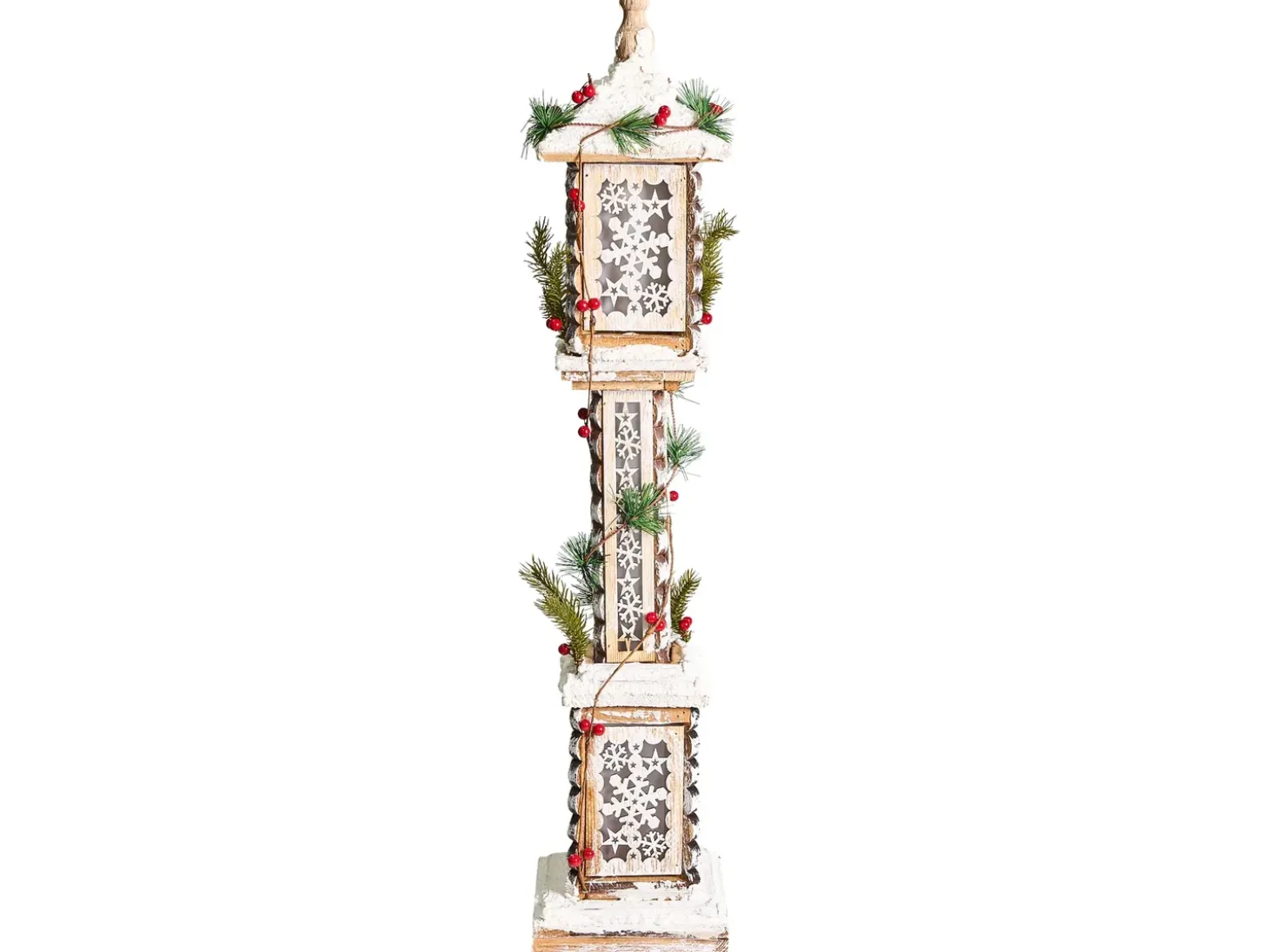 Juledekoration LED LENTIRA Søjle lampe 80 cm Lysebrun
