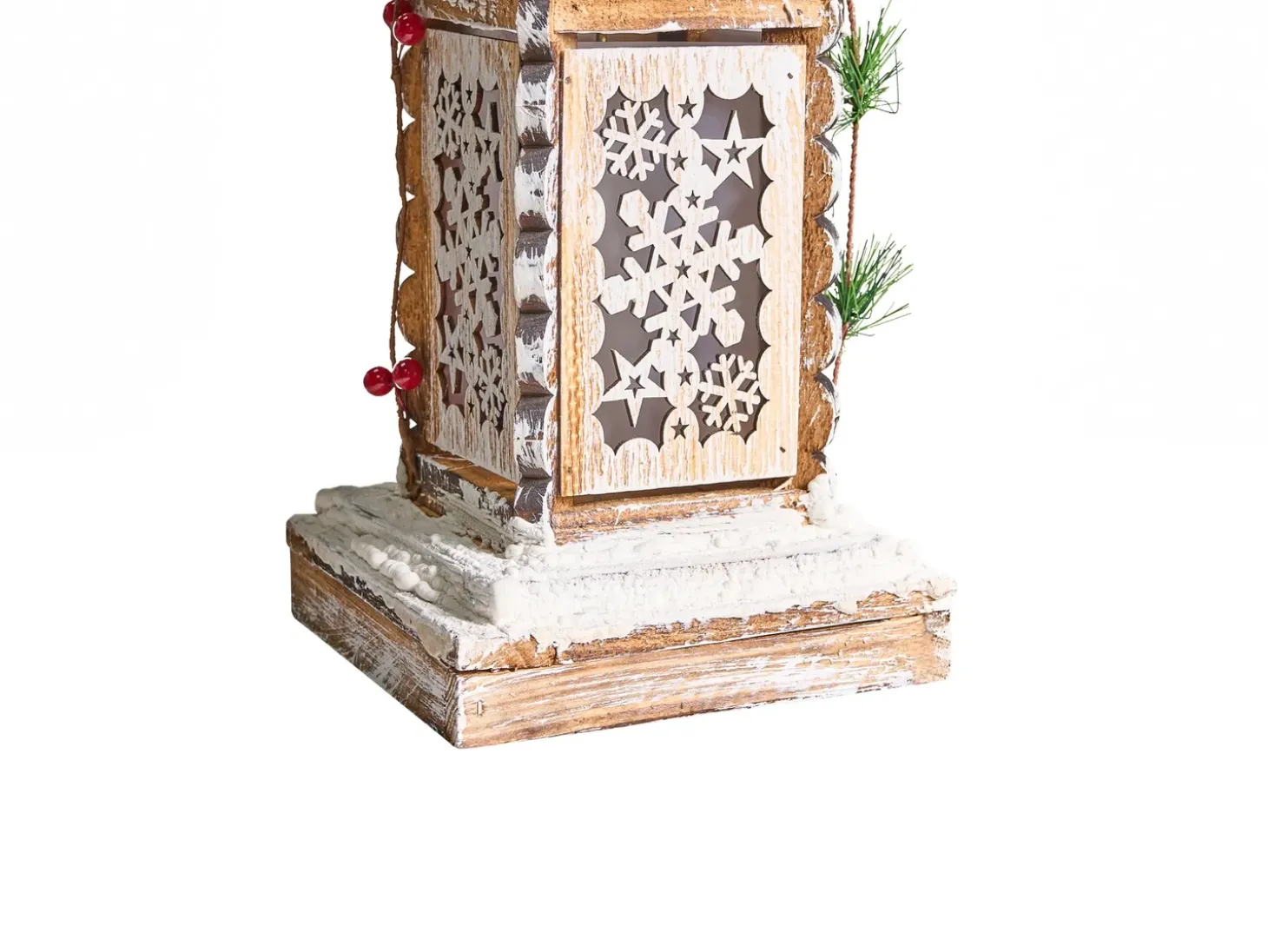 Juledekoration LED LENTIRA Søjle lampe 80 cm Lysebrun