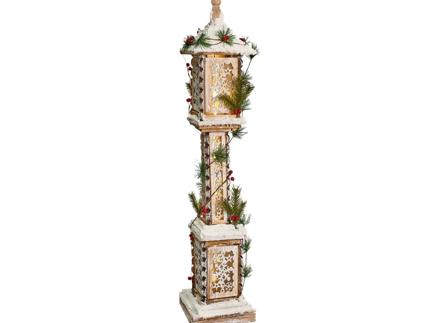 Juledekoration LED LENTIRA Søjle lampe 80 cm Lysebrun