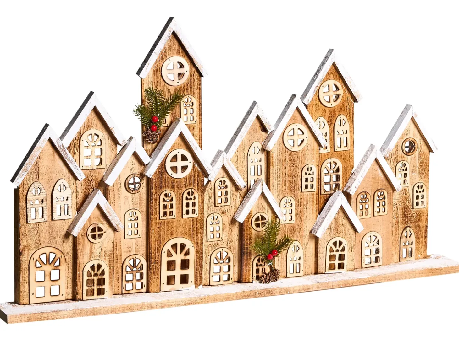 Juledekoration LED MALLOS Hus 45 cm Brun