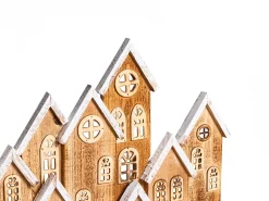 Juledekoration LED MALLOS Hus 45 cm Brun