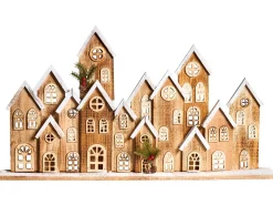 Juledekoration LED MALLOS Hus 45 cm Brun