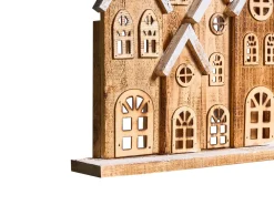 Juledekoration LED MALLOS Hus 45 cm Brun