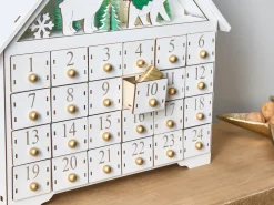 Juledekoration LED MJOSA Adventskalender 33 cm Hvid