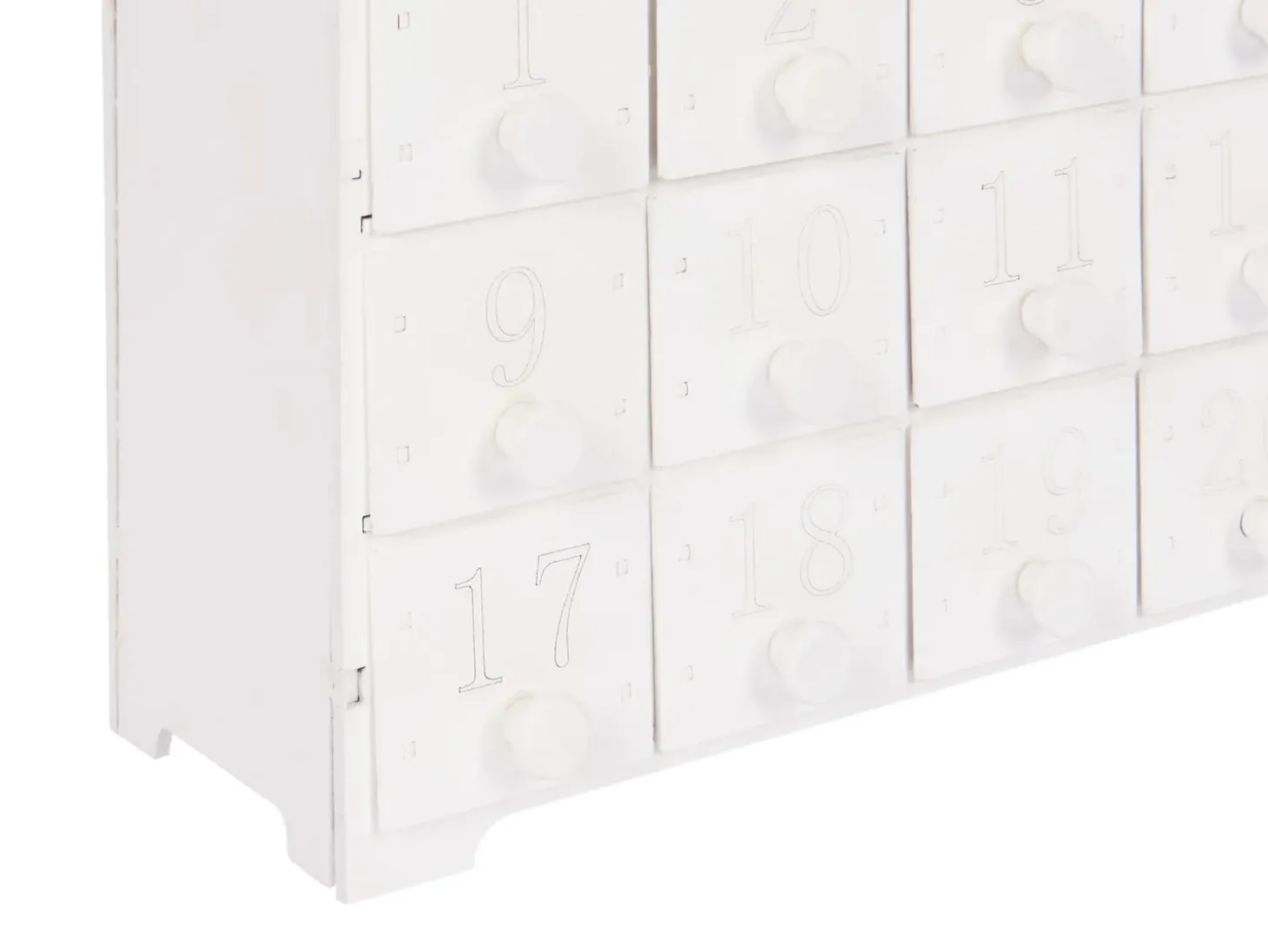 Juledekoration LED MUONIO Adventskalender 24 cm Hvid