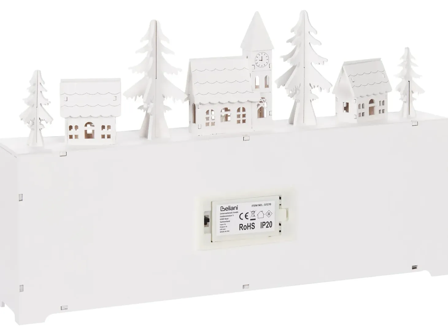 Juledekoration LED MUONIO Adventskalender 24 cm Hvid