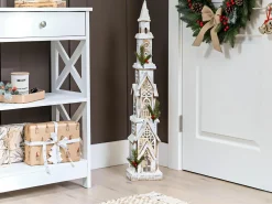 Juledekoration LED NASIJARVI Hus 85 cm Lysebrun
