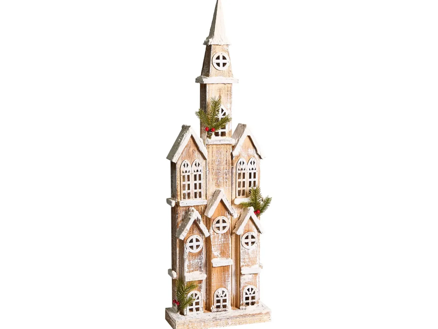 Juledekoration LED NILAKA Hus 85 cm Lysebrun