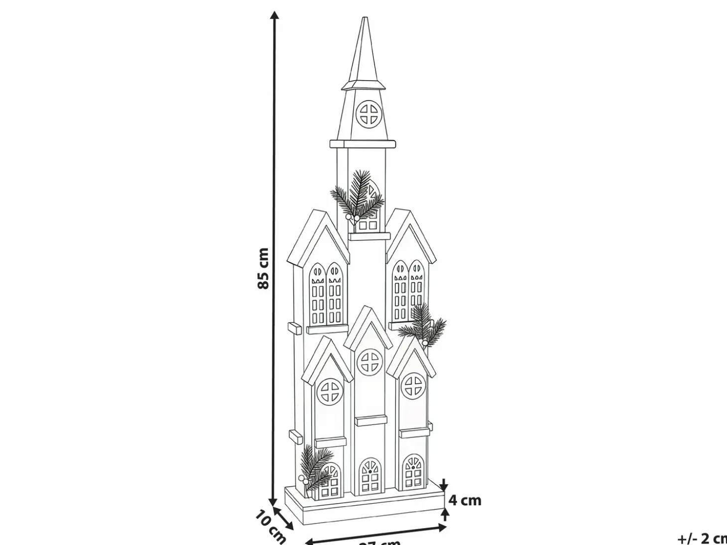 Juledekoration LED NILAKA Hus 85 cm Lysebrun