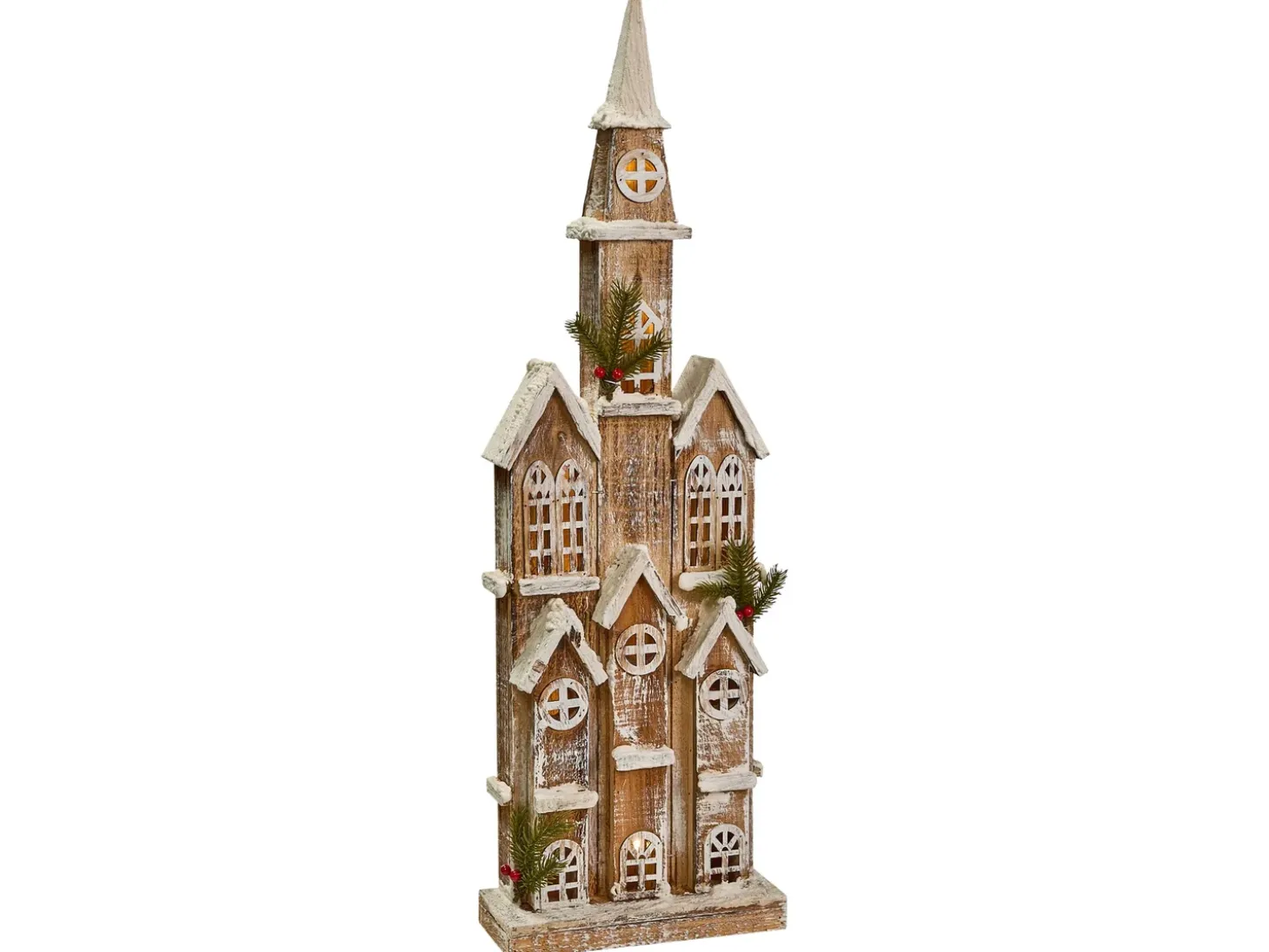 Juledekoration LED NILAKA Hus 85 cm Lysebrun