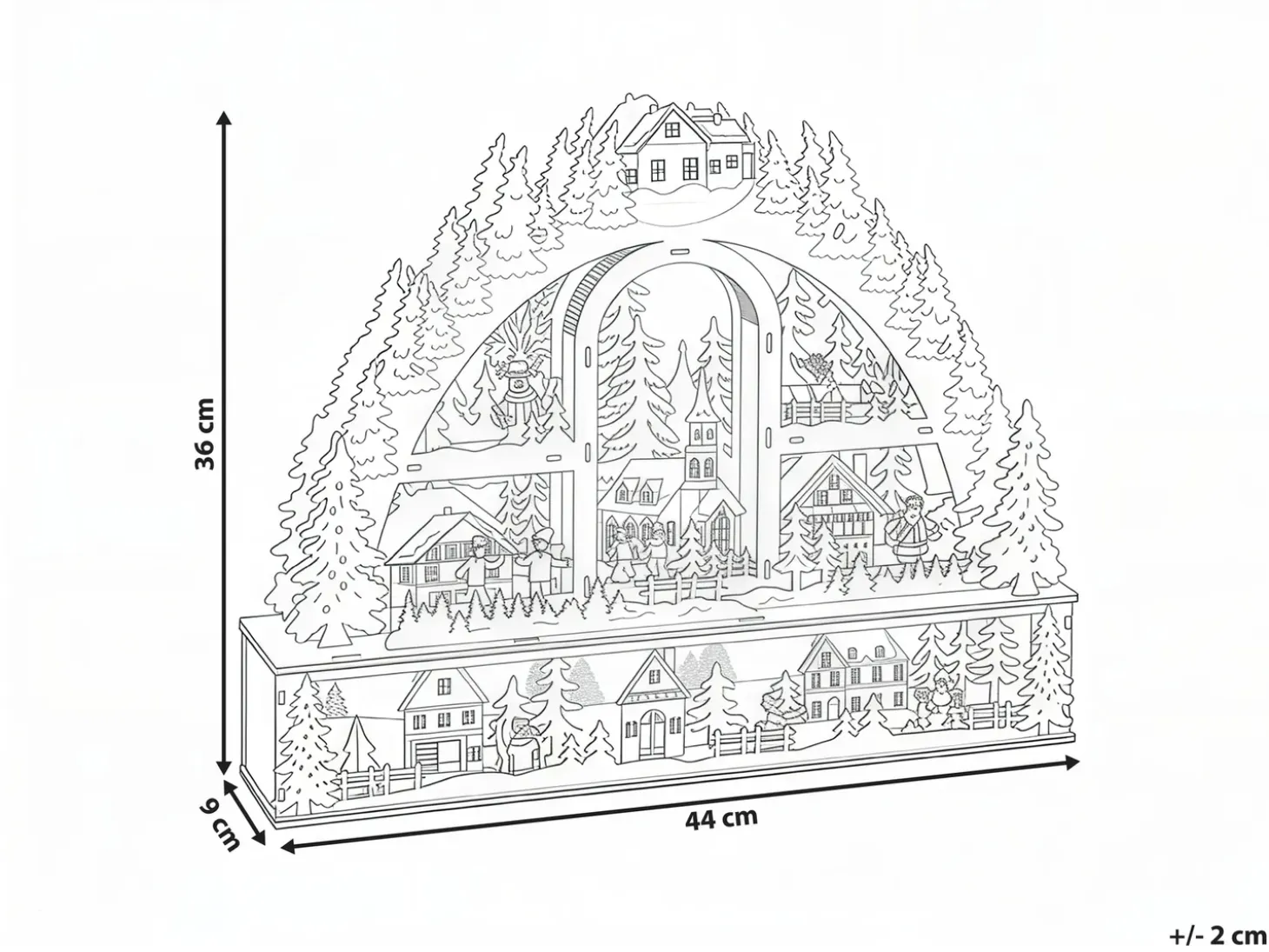 Juledekoration LED NORSJO 36 cm Lysebrun