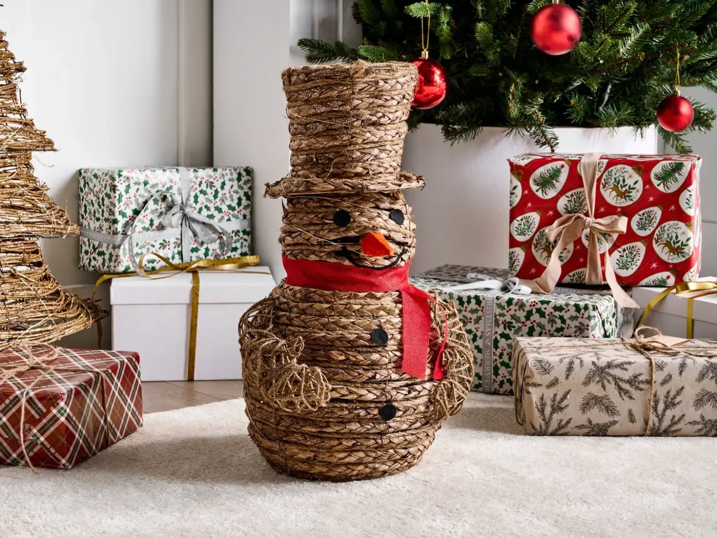 Juledekoration LED OLAFSVIK Snemand 52 cm Naturlig
