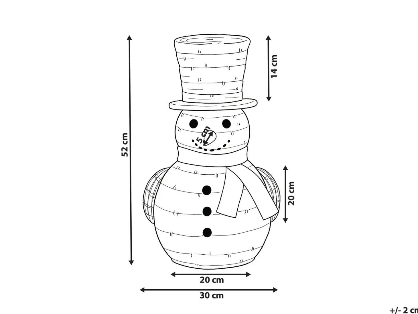 Juledekoration LED OLAFSVIK Snemand 52 cm Naturlig