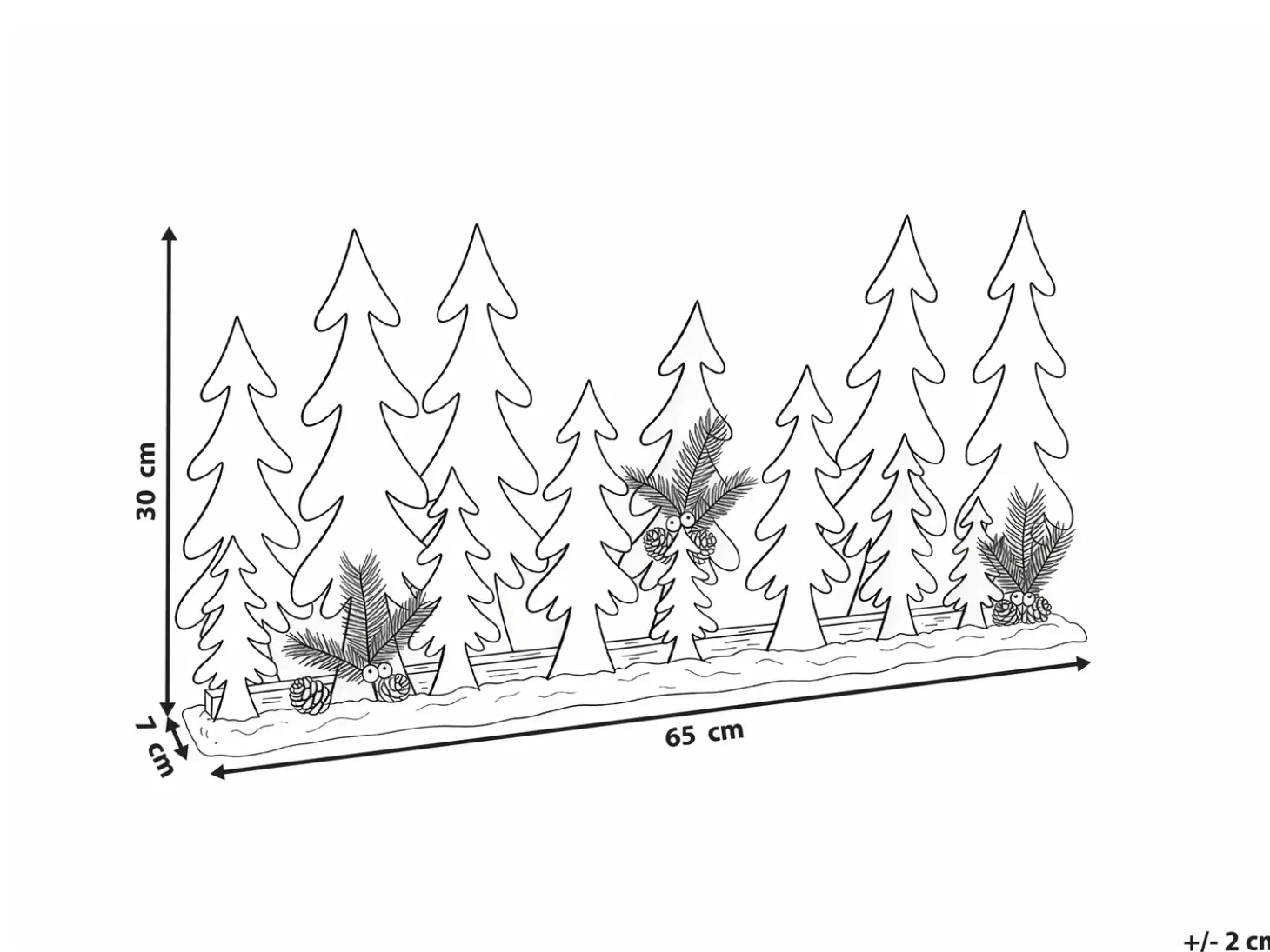 Juledekoration LED ORIVESI Juletræ 30 cm Lysebrun