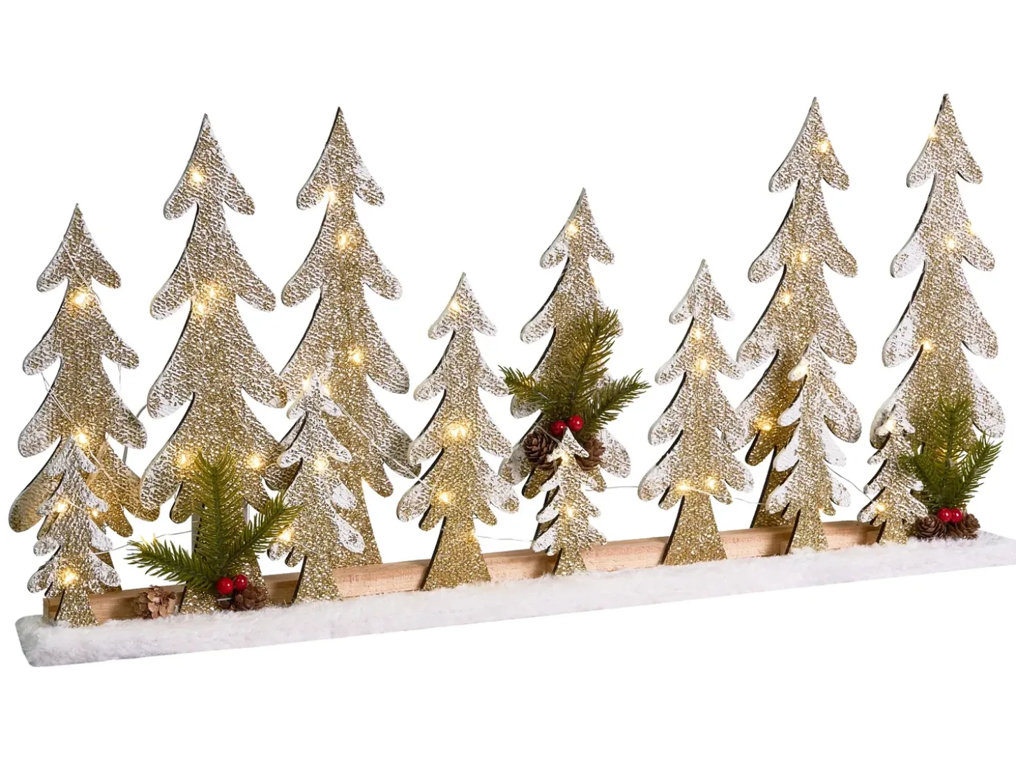 Juledekoration LED ORIVESI Juletræ 30 cm Lysebrun