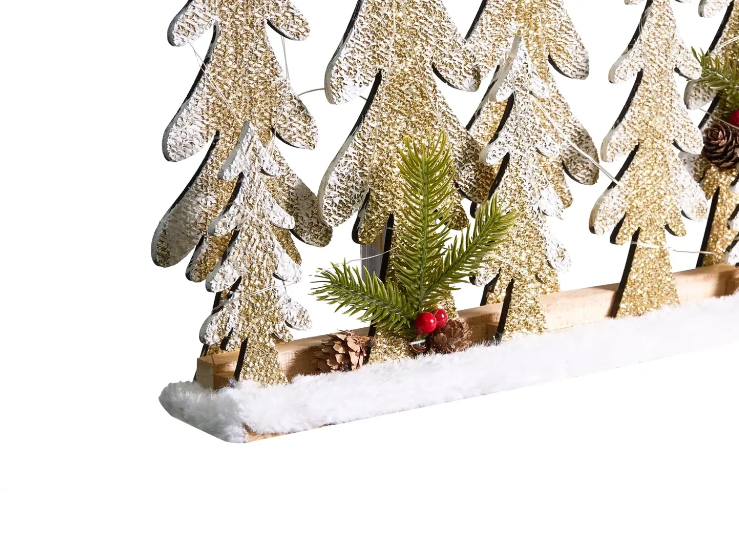 Juledekoration LED ORIVESI Juletræ 30 cm Lysebrun
