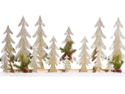 Juledekoration LED ORIVESI Juletræ 30 cm Lysebrun