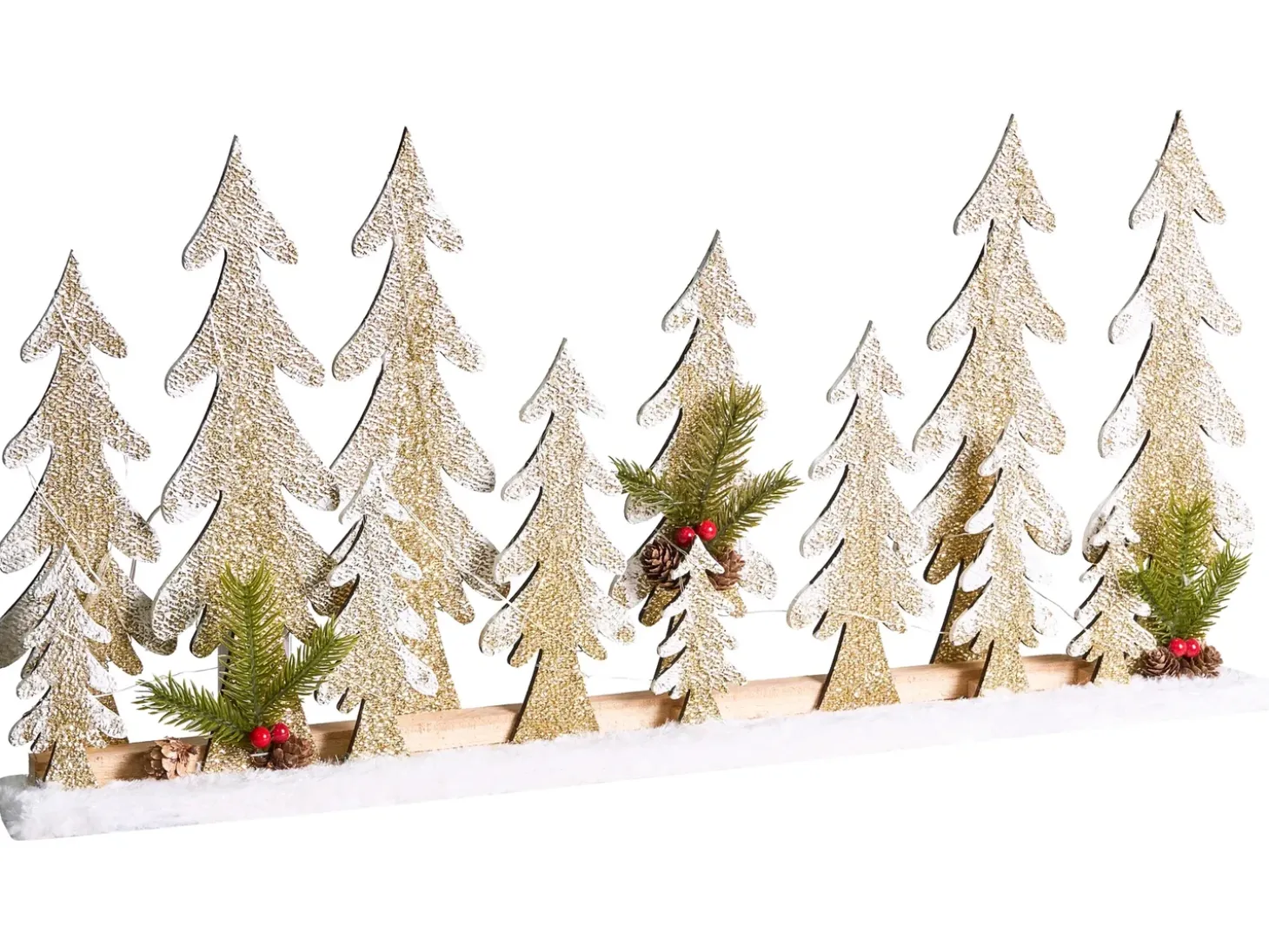 Juledekoration LED ORIVESI Juletræ 30 cm Lysebrun