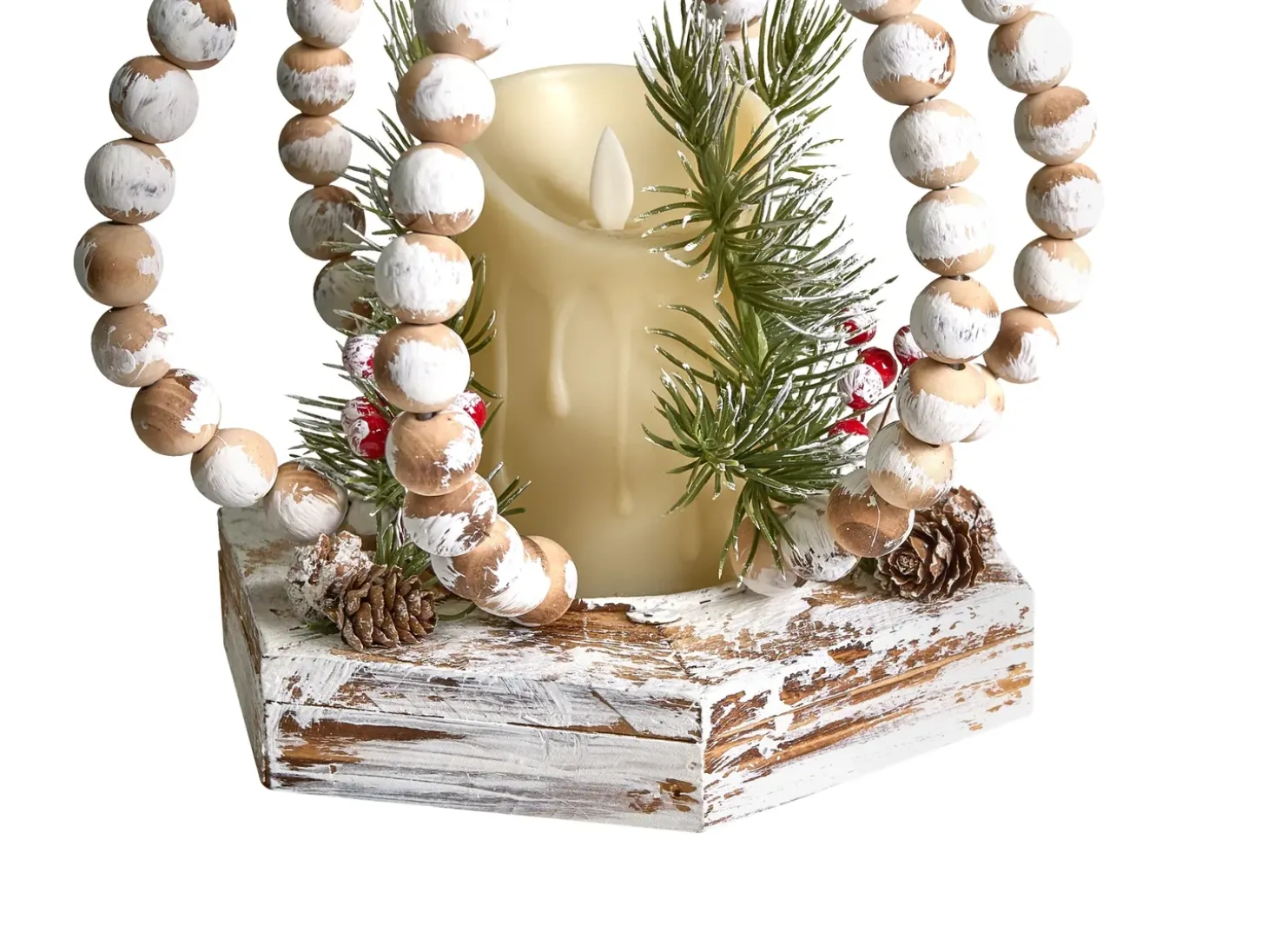 Juledekoration LED PETRUMA 40 cm Lysebrun