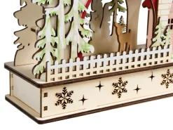Juledekoration LED SELURA 30 cm Lysebrun