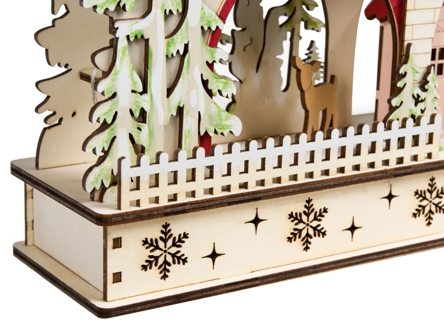Juledekoration LED SELURA 30 cm Lysebrun