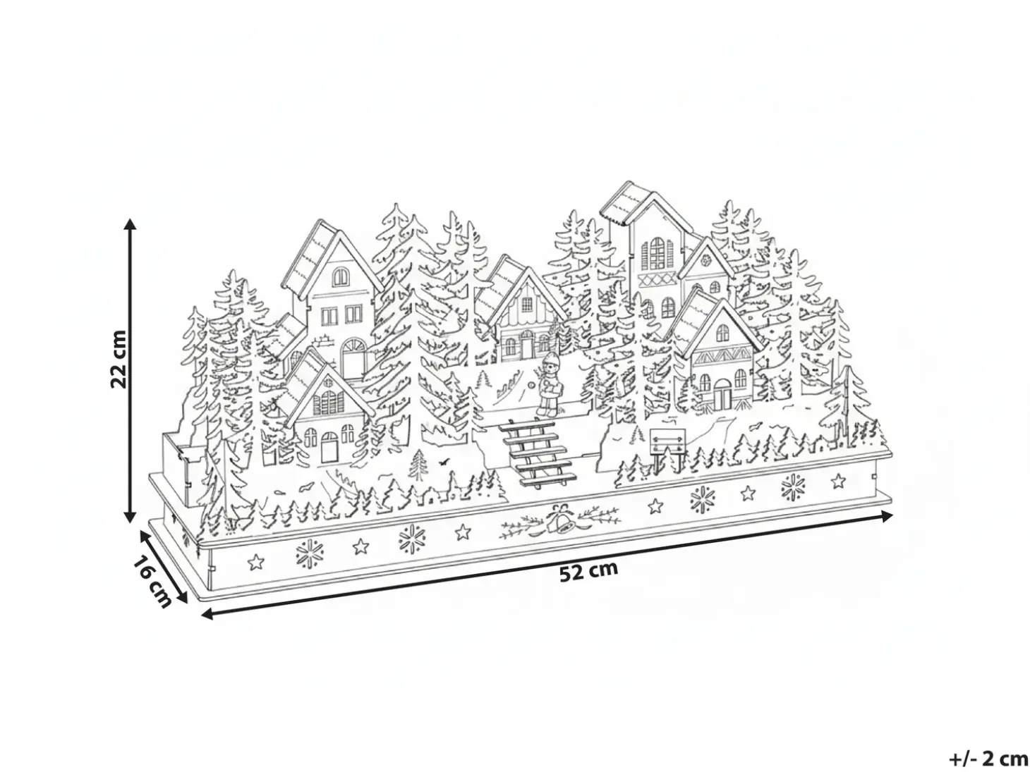 Juledekoration LED VANSJO 22 cm Lysebrun
