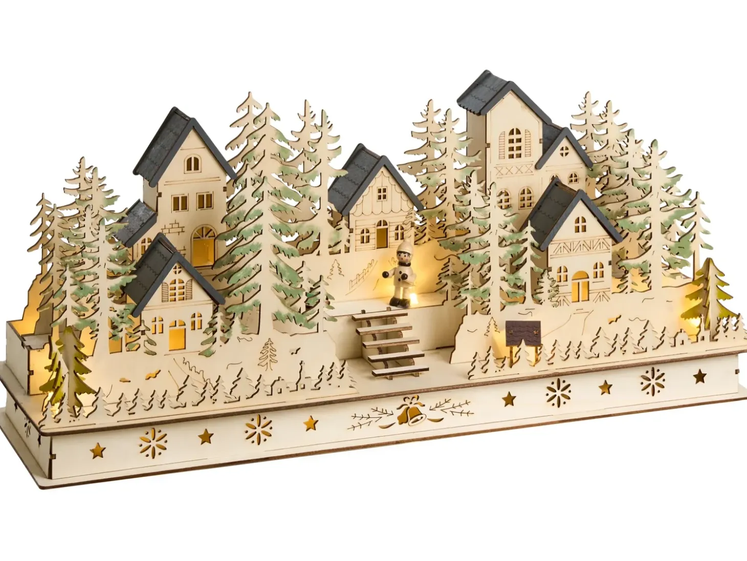 Juledekoration LED VANSJO 22 cm Lysebrun