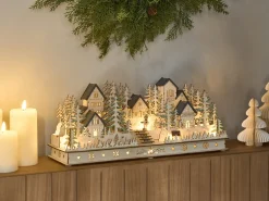Juledekoration LED VANSJO 22 cm Lysebrun