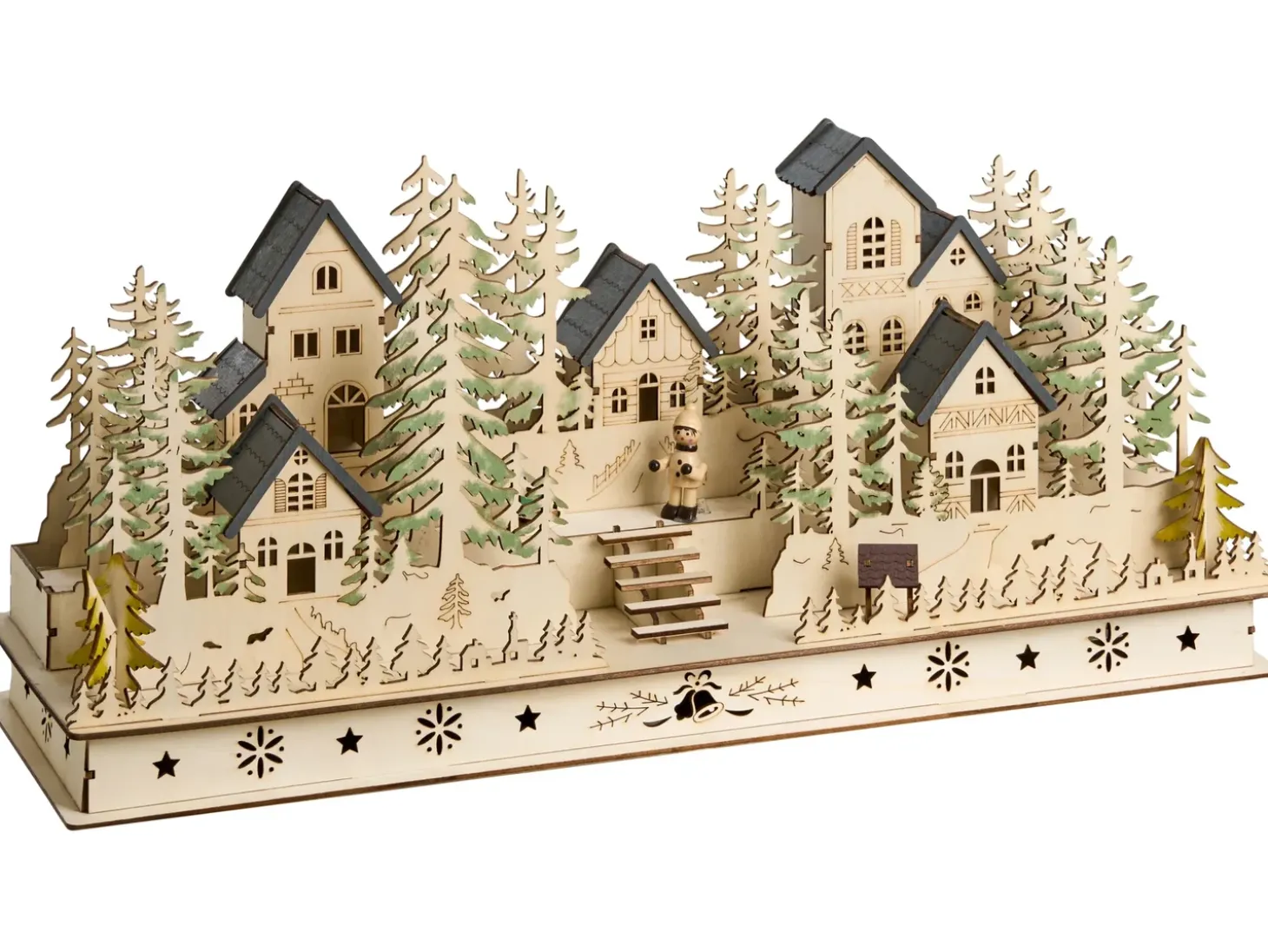Juledekoration LED VANSJO 22 cm Lysebrun