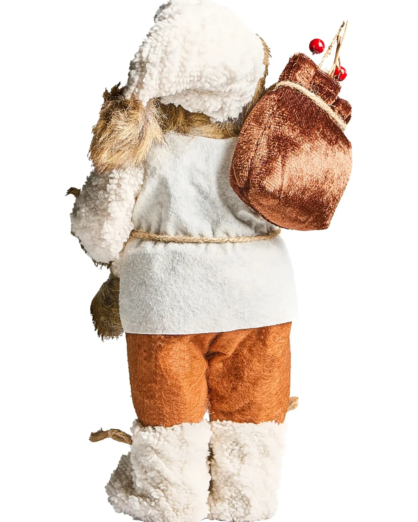 Juledekoration SVARTEVATNET Julemand 37 cm Brun/hvid