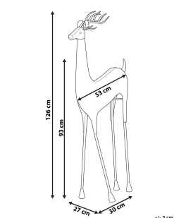 Juledekoration til gulvet PELLO Rensdyr 126 cm Guld