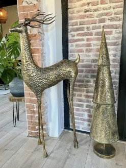 Juledekoration til gulvet PELLO Rensdyr 126 cm Guld