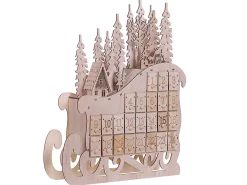 Juledekoration LED IMPALA Adventskalender 40 cm Lysebrun