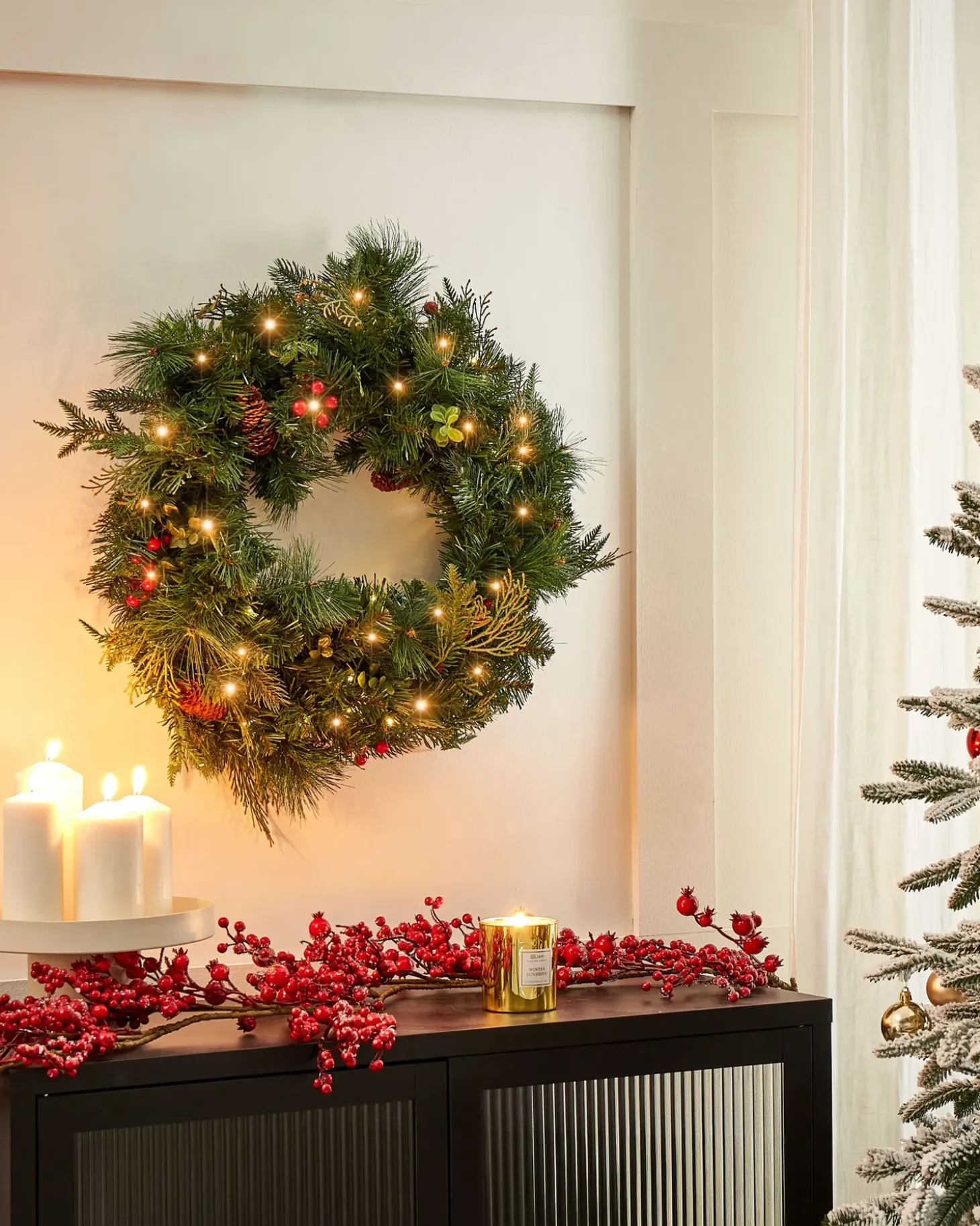 Julekrans LED ELBRUS Grøn 60 cm