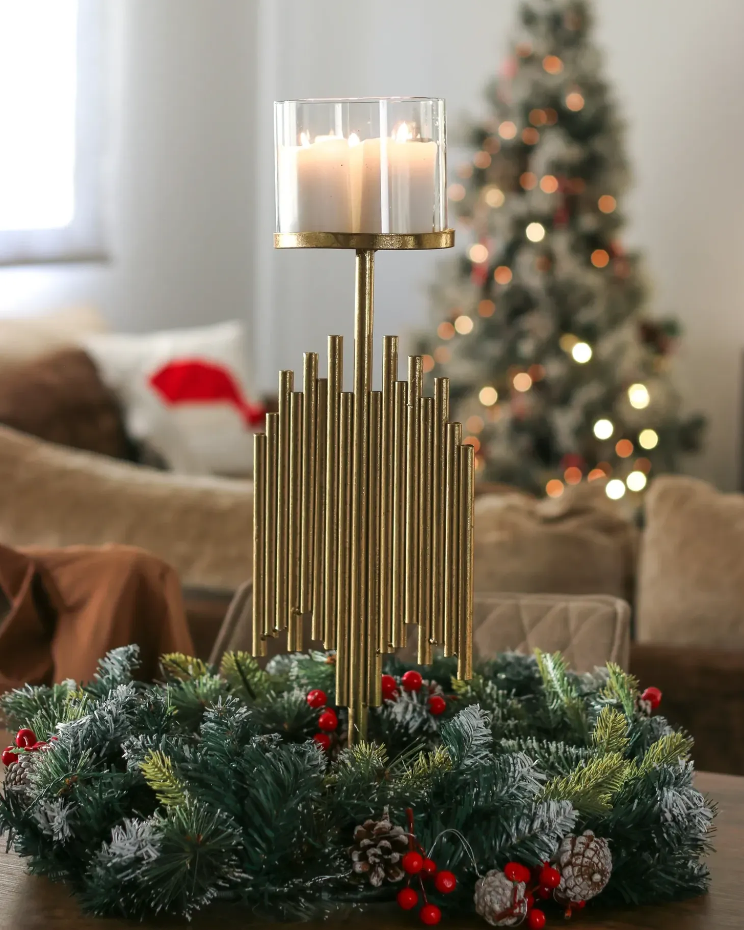 Julekrans LED PAIMIO Grøn 60 cm