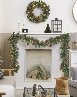Julekrans LED PAIMIO Grøn 60 cm