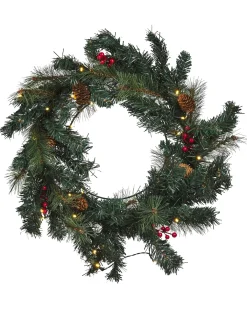 Julekrans LED TENALA Grøn 60 cm